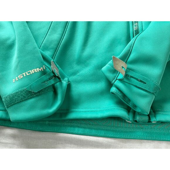 Under Armour Teal/Green Full Zip Jacket, Size Large, Cold Gear Infrared, Pockets - Picture 2 of 12